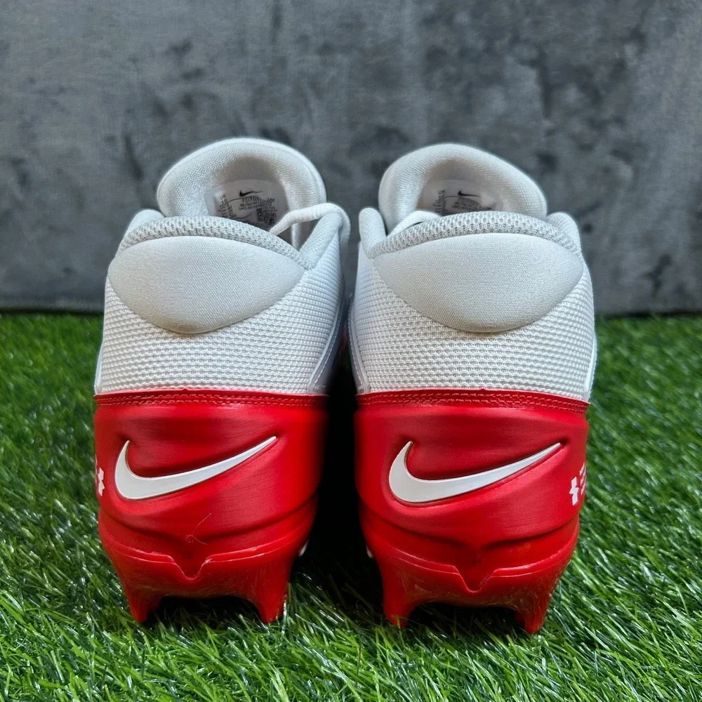 Nike Alpha Menace 4 Pro Football Cleats Mens Size 10 White Red Agility Power